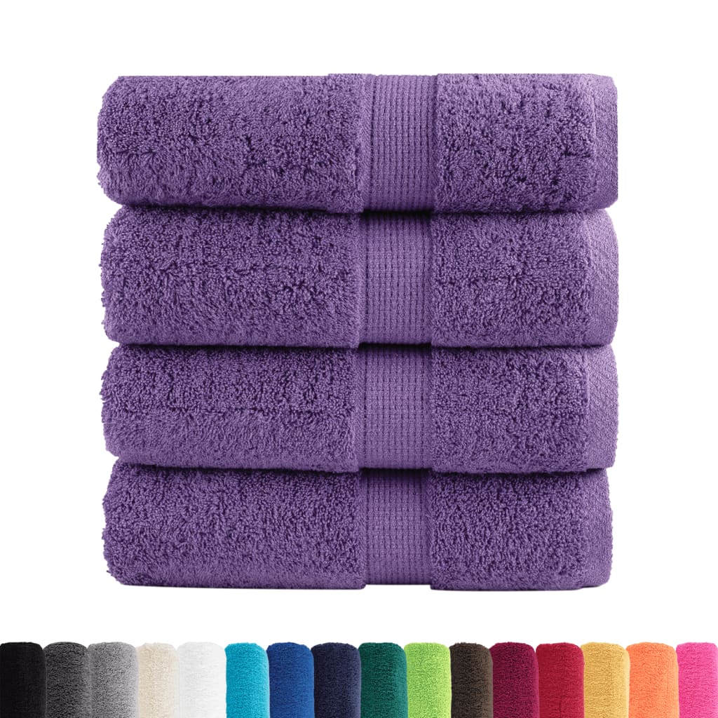 Premium Guest Towels SOLUND 4 pcs Purple 30x50 cm 600 gsm