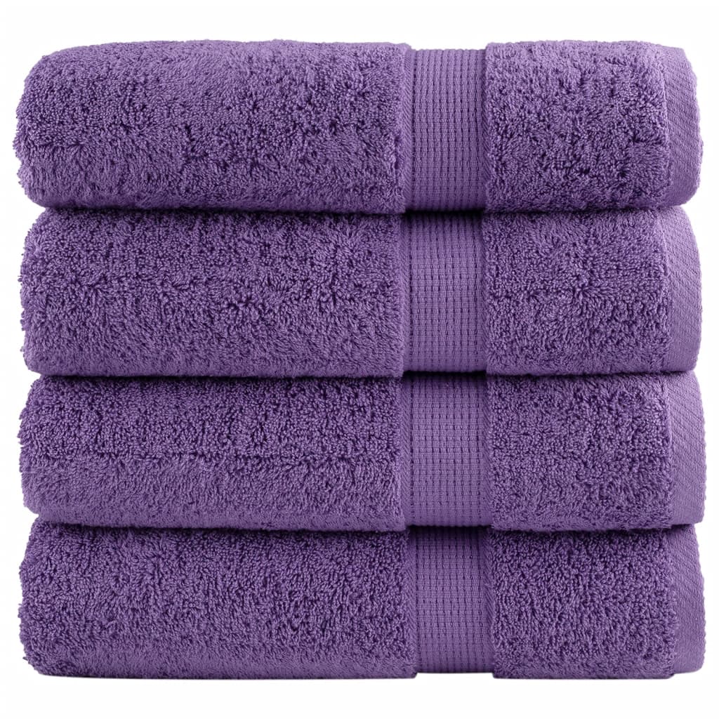 Premium Hand Towels SOLUND 4 pcs Purple 50x100 cm 600 gsm