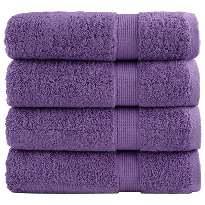 Premium Bath Towels "SOLUND" 4 pcs Purple 100x150 cm 600 gsm