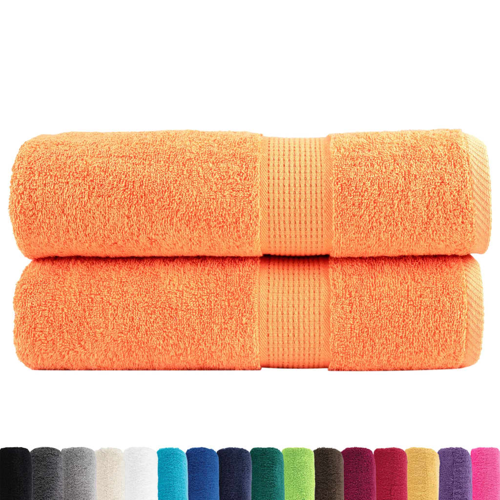 Premium Bath Towels "SOLUND" 2 pcs Orange 100x150 cm 600 gsm