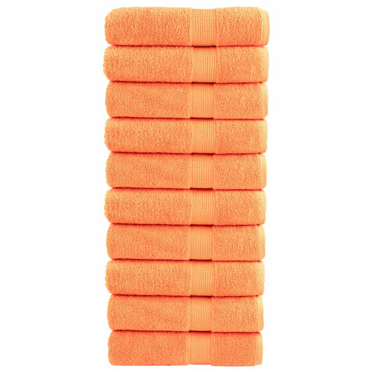 Premium Bath Towels "SOLUND" 10 pcs Orange 100x150 cm 600 gsm
