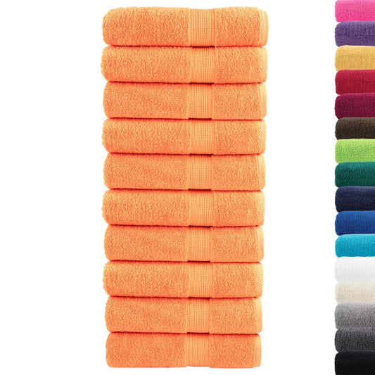 Premium Bath Towels "SOLUND" 10 pcs Orange 100x150 cm 600 gsm