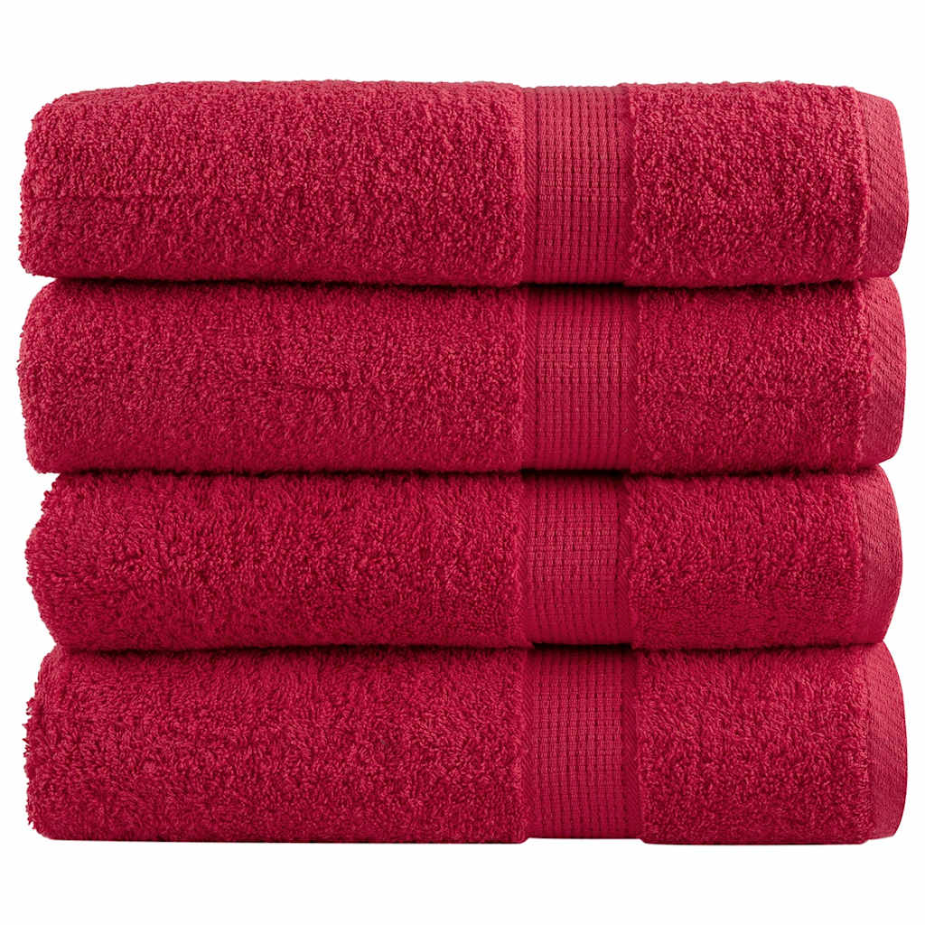 Premium Bath Towels "SOLUND" 4 pcs Red 100x150 cm 600 gsm