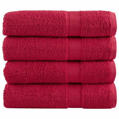 Premium Bath Towels "SOLUND" 4 pcs Red 100x150 cm 600 gsm