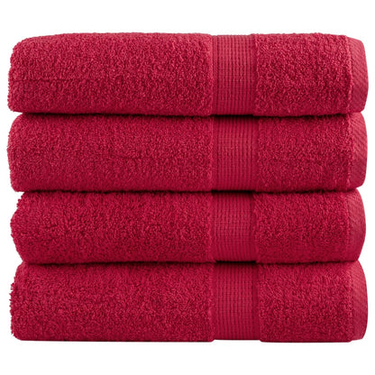 Premium Bath Towels "SOLUND" 4 pcs Red 100x150 cm 600 gsm
