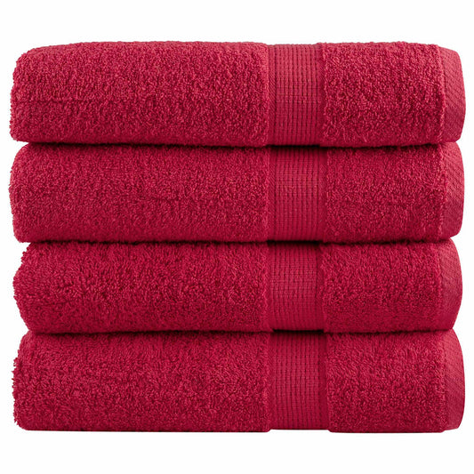 Premium Bath Towels "SOLUND" 4 pcs Red 100x150 cm 600 gsm