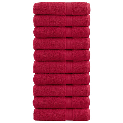 Premium Bath Towels "SOLUND" 10 pcs Red 100x150 cm 600 gsm