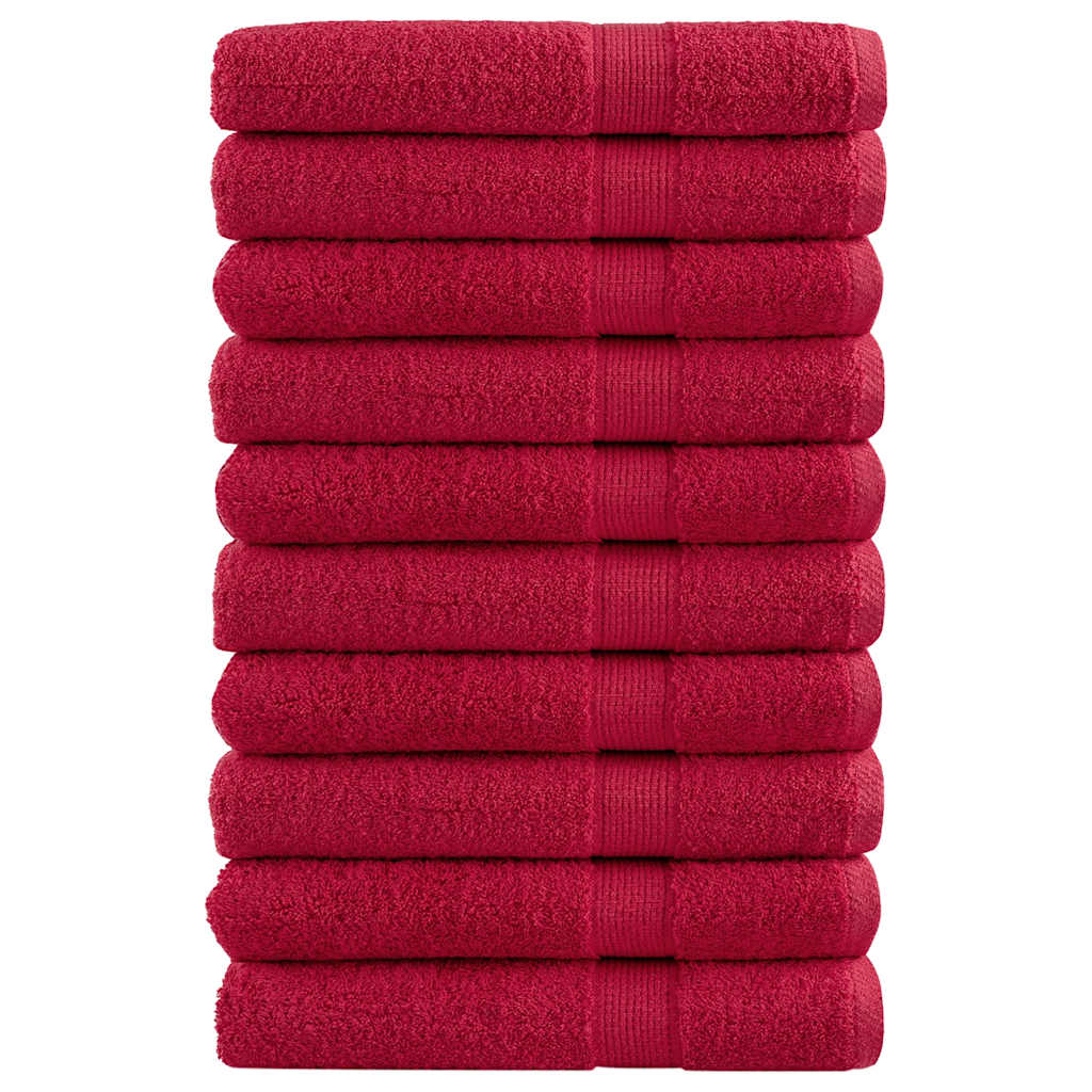 Premium Sauna Towels SOLUND 10 pcs Red 80x200 cm 600 gsm