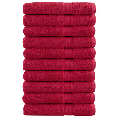 Premium Sauna Towels SOLUND 10 pcs Red 80x200 cm 600 gsm