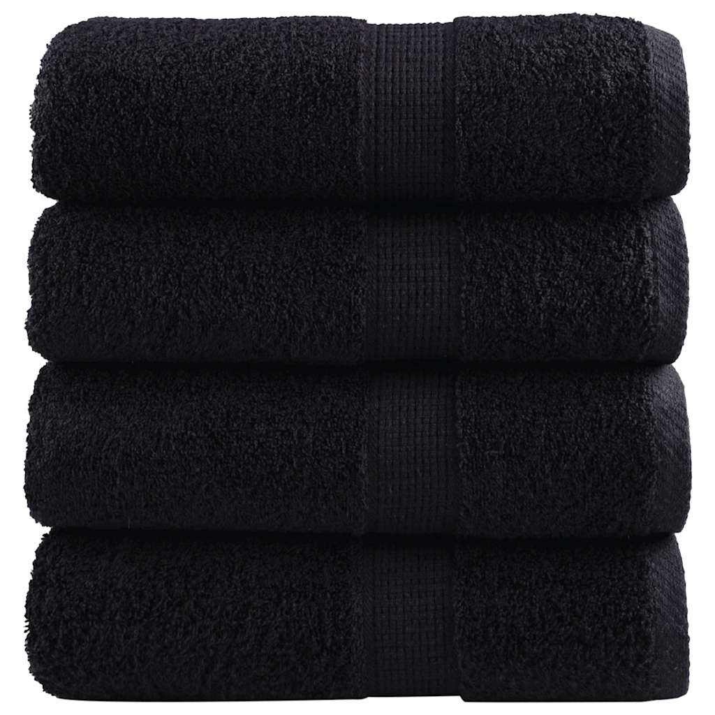 Premium Guest Towels SOLUND 4 pcs Black 30x50 cm 600 gsm