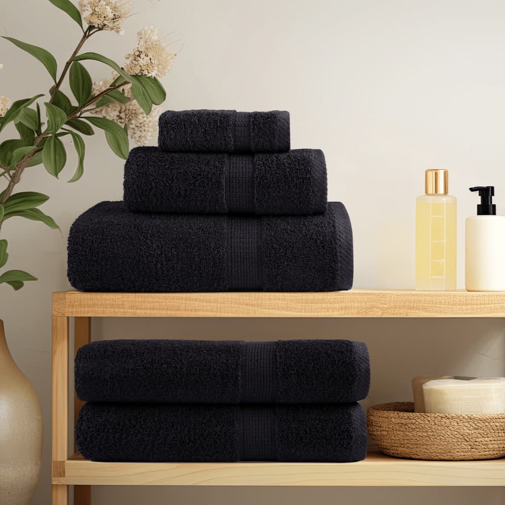 Premium Hand Towels SOLUND 4 pcs Black 50x100 cm 600 gsm