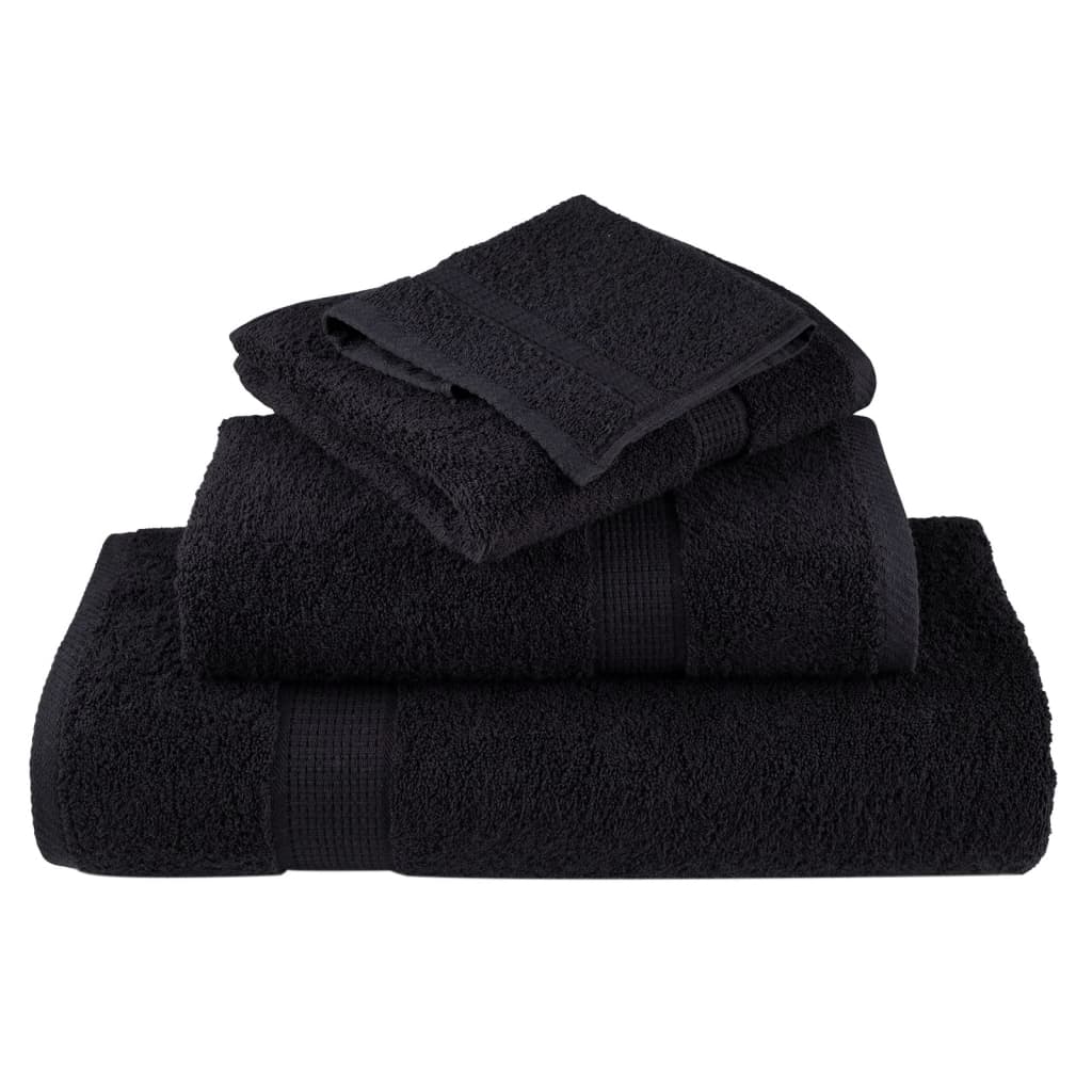 Premium Shower Towels SOLUND 2 pcs Black 70x140 cm 600 gsm