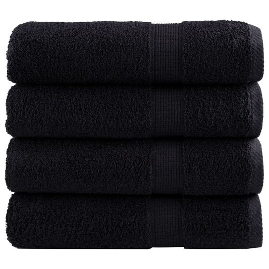 Premium Bath Towels "SOLUND" 4 pcs Black 100x150 cm 600 gsm