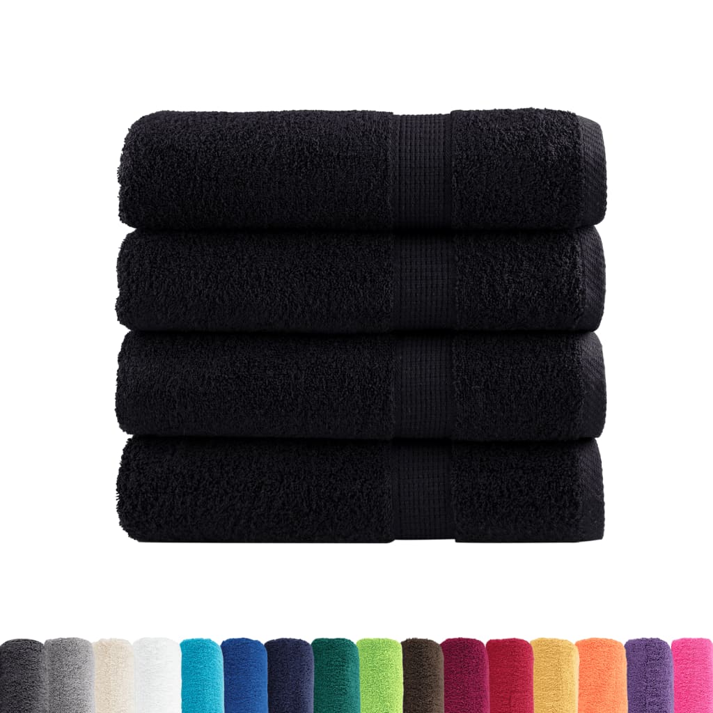Premium Bath Towels "SOLUND" 4 pcs Black 100x150 cm 600 gsm