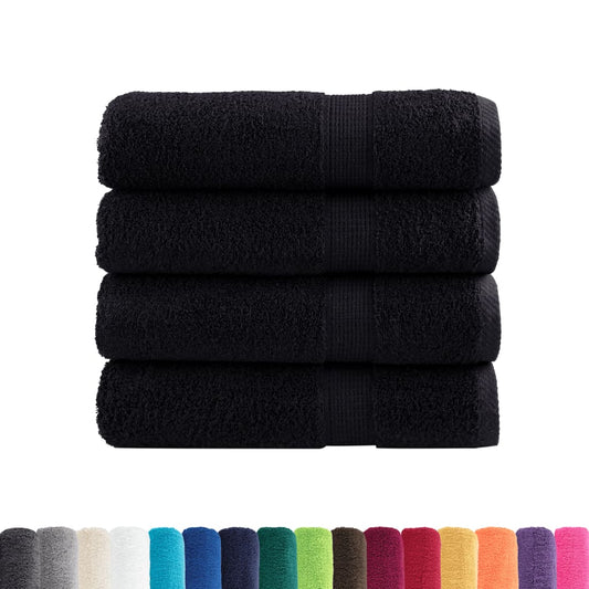 Premium Bath Towels "SOLUND" 4 pcs Black 100x150 cm 600 gsm