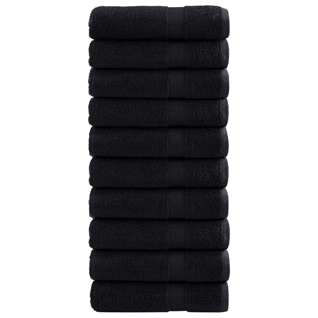 Premium Bath Towels "SOLUND" 10 pcs Black 100x150 cm 600 gsm