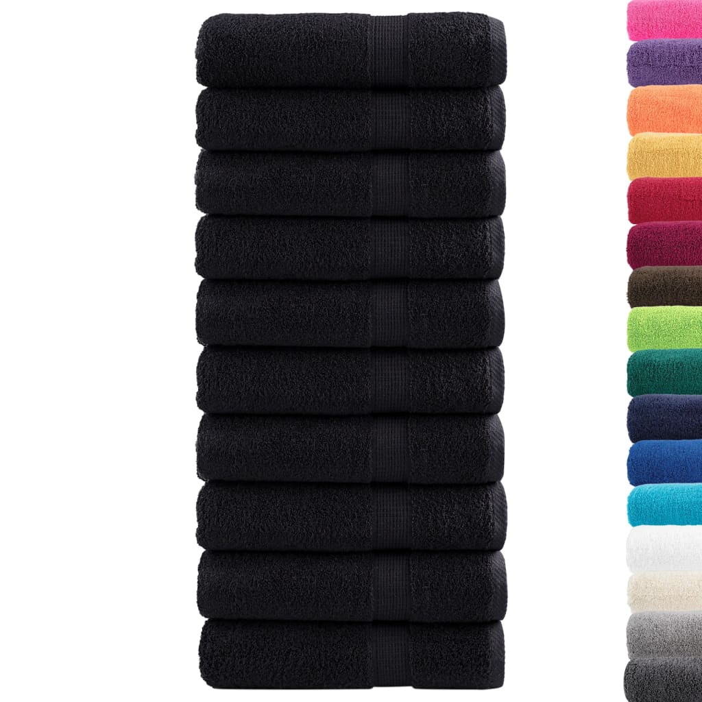 Premium Bath Towels "SOLUND" 10 pcs Black 100x150 cm 600 gsm