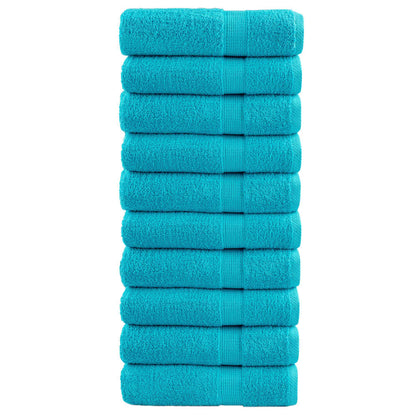 Premium Bath Towels "SOLUND" 10 pcs Turquoise 100x150 cm 600 gsm