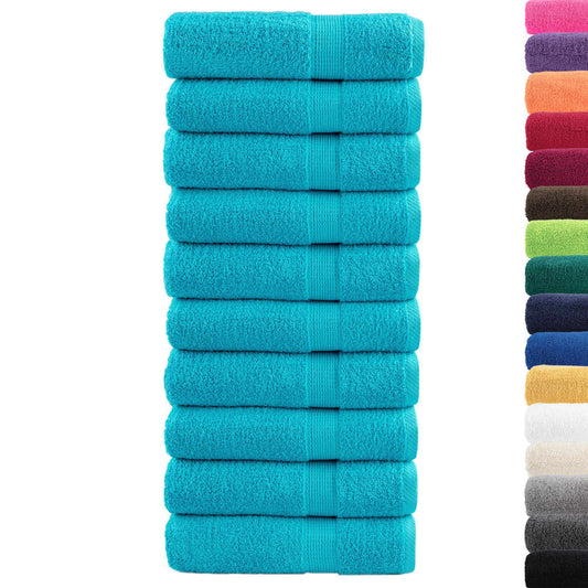 Premium Bath Towels "SOLUND" 10 pcs Turquoise 100x150 cm 600 gsm