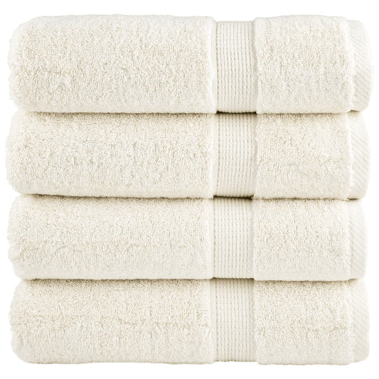 Premium Bath Towels "SOLUND" 4 pcs Cream 100x150 cm 600 gsm
