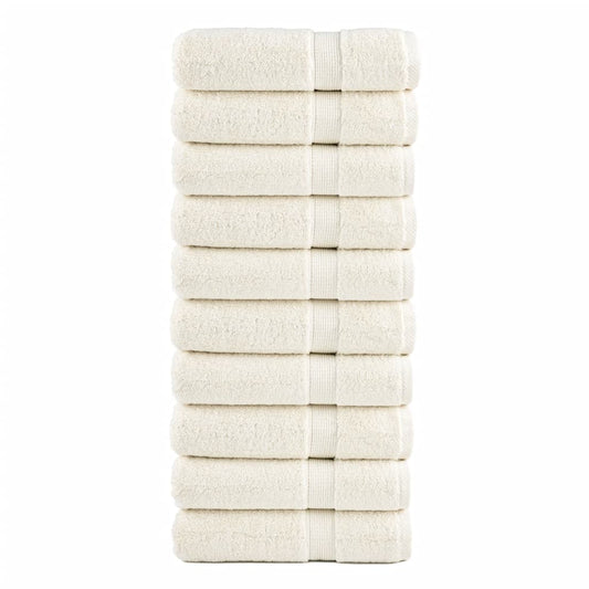 Premium Bath Towels "SOLUND" 10 pcs Cream 100x150 cm 600 gsm