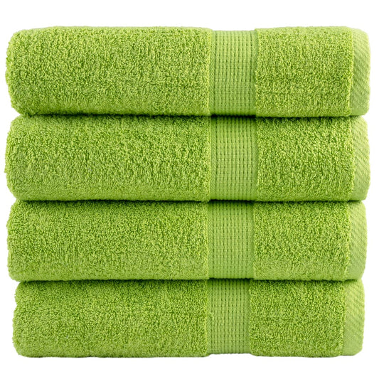 Premium Bath Towels "SOLUND" 4 pcs Apple Green 100x150 cm 600 gsm