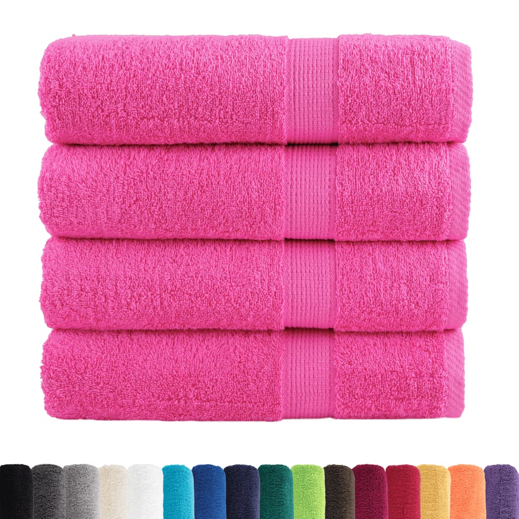 Premium Hand Towels SOLUND 4 pcs Pink 50x100 cm 600 gsm