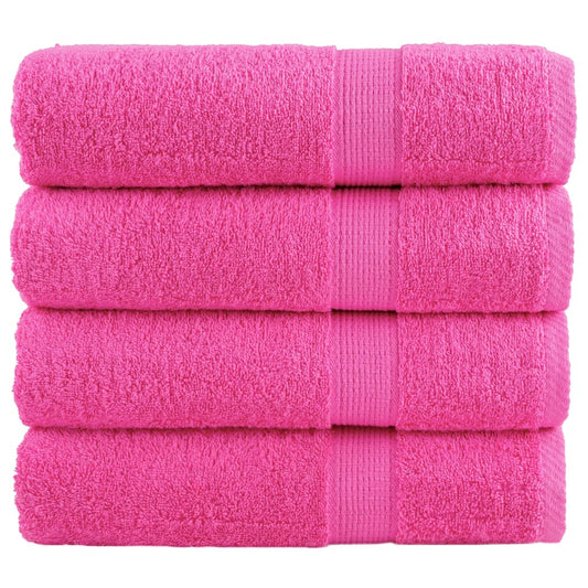 Premium Bath Towels "SOLUND" 4 pcs Pink 100x150 cm 600 gsm