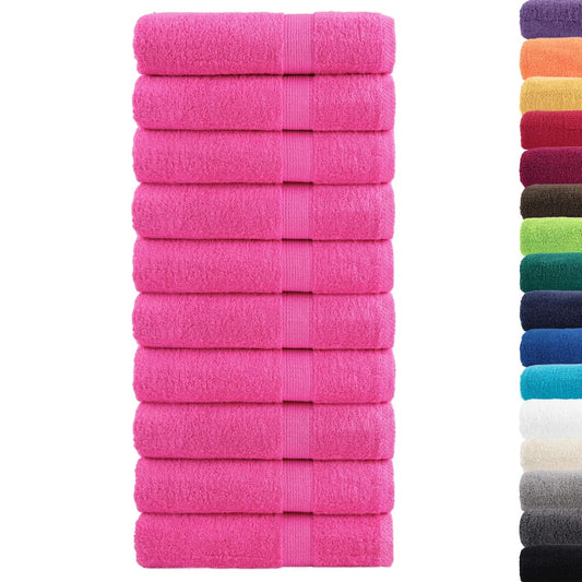 Premium Bath Towels "SOLUND" 10 pcs Pink 100x150 cm 600 gsm