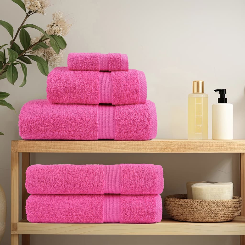 Premium Bath Towels "SOLUND" 10 pcs Pink 100x150 cm 600 gsm