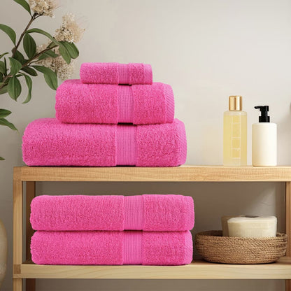 Premium Bath Towels "SOLUND" 10 pcs Pink 100x150 cm 600 gsm