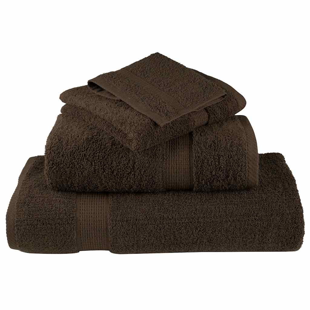 8 Piece Premium Towel Set SOLUND Brown 600 gsm