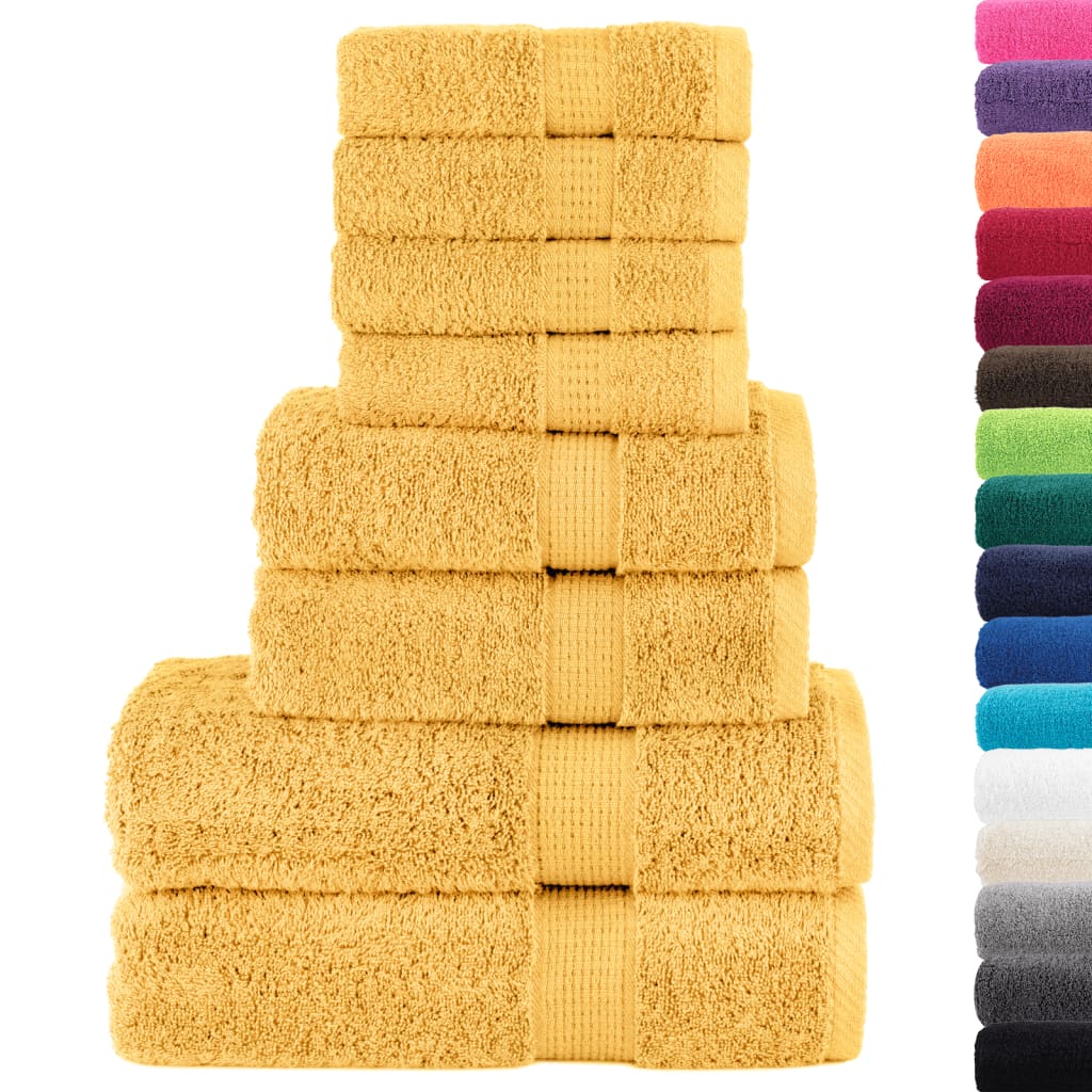 8 Piece Premium Towel Set SOLUND Gold 600 gsm