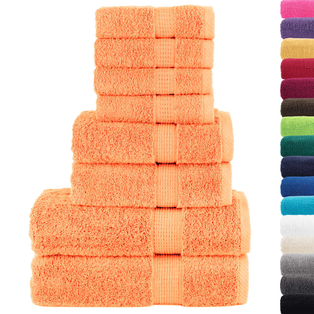8 Piece Premium Towel Set SOLUND Orange 600 gsm