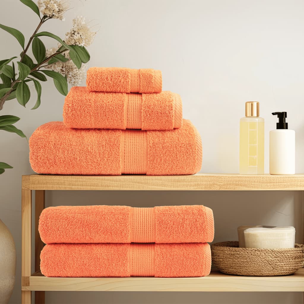 8 Piece Premium Towel Set SOLUND Orange 600 gsm