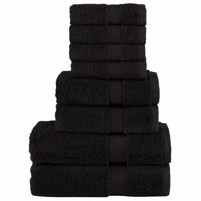 8 Piece Premium Towel Set SOLUND Black 600 gsm