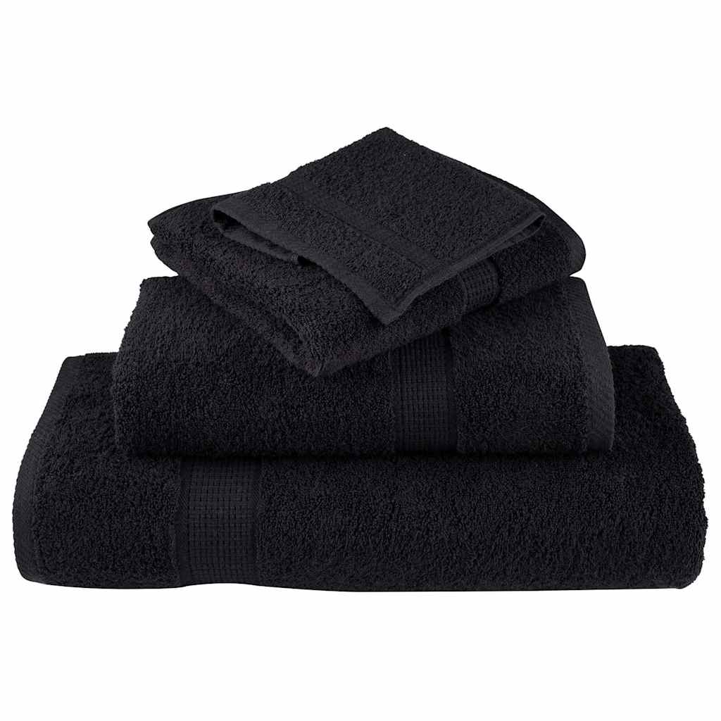 8 Piece Premium Towel Set SOLUND Black 600 gsm