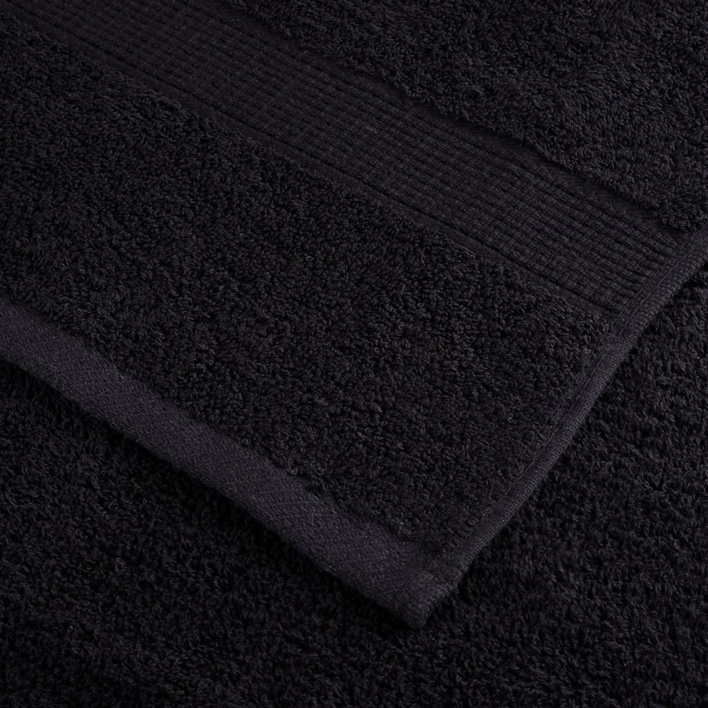 8 Piece Premium Towel Set SOLUND Black 600 gsm