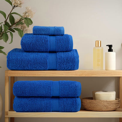 6 Piece Premium Towel Set SOLUND Blue 600 gsm