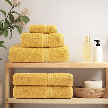 6 Piece Premium Towel Set SOLUND Gold 600 gsm