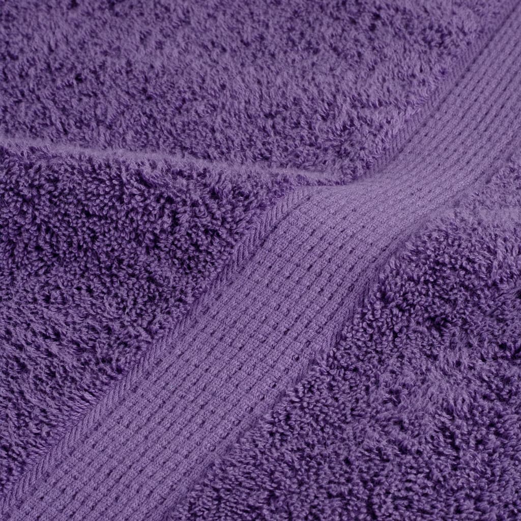 6 Piece Premium Towel Set SOLUND Purple 600 gsm
