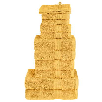 12 Piece Premium Towel Set SOLUND Gold 600 gsm