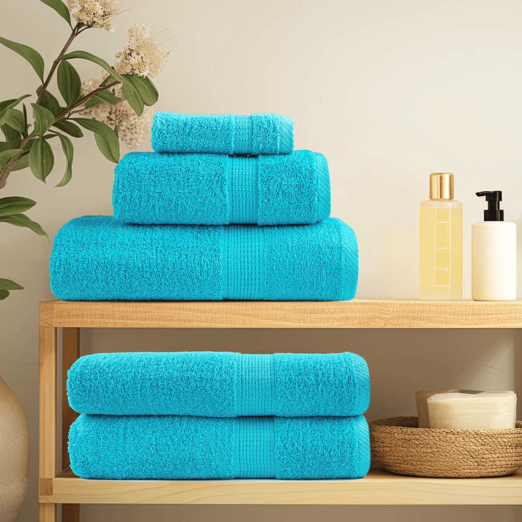 12 Piece Premium Towel Set SOLUND Turquoise 600 gsm
