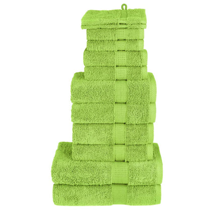 12 Piece Premium Towel Set "SOLUND" Apple Green 600 gsm