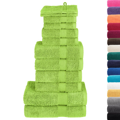 12 Piece Premium Towel Set "SOLUND" Apple Green 600 gsm