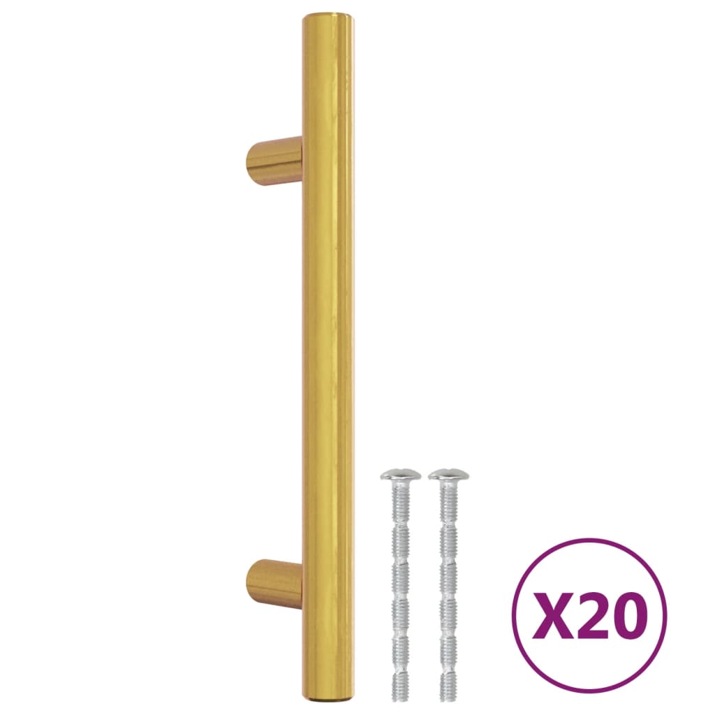 Cabinet Handles 20 pcs Gold 96 mm Stainless Steel