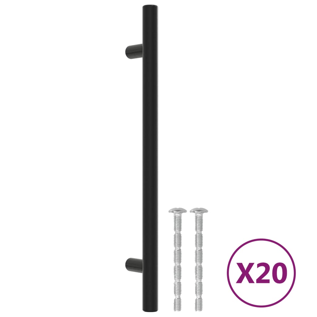 Cabinet Handles 20 pcs Black 160 mm Stainless Steel