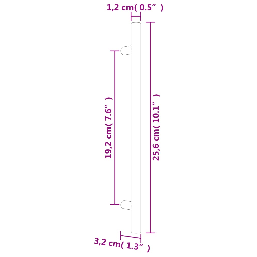 Cabinet Handles 10 pcs Gold 192 mm Stainless Steel
