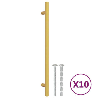 Cabinet Handles 10 pcs Gold 224 mm Stainless Steel