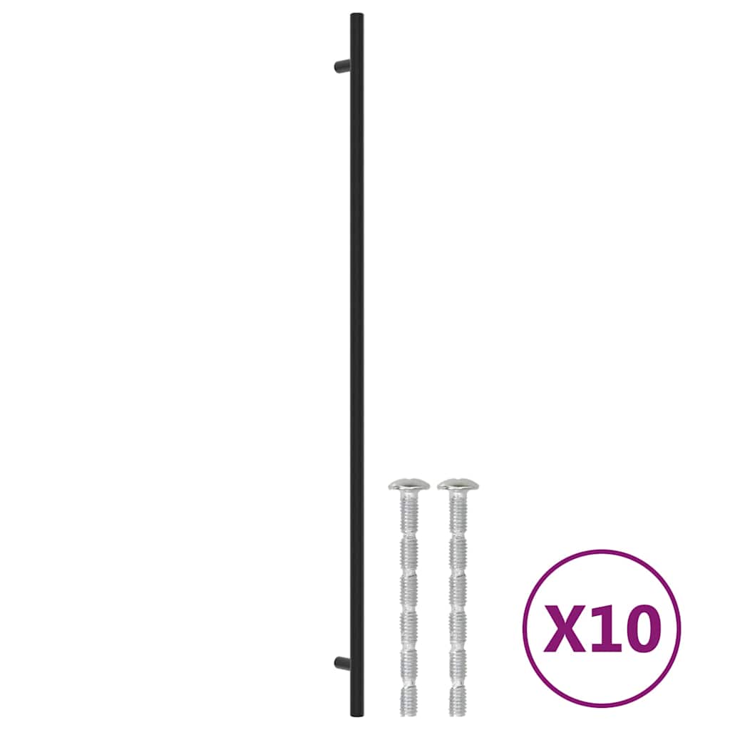 Cabinet Handles 10 pcs Black 480 mm Stainless Steel